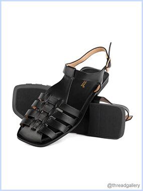 Women's Closed Toe Roman Gladiator Flat Sandals Slingback Ankle Strap